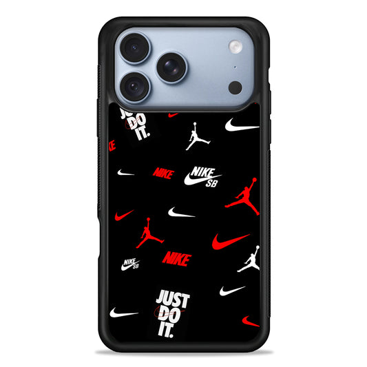 Nike Collage Emblem Jordan iPhone 18 Pro Case - iPhone 18 Pro Silicone Case