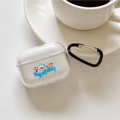 Doraemon with Her Friends Protective Apple AirPods Pro 3 Clear Case | Shockproof Cover
