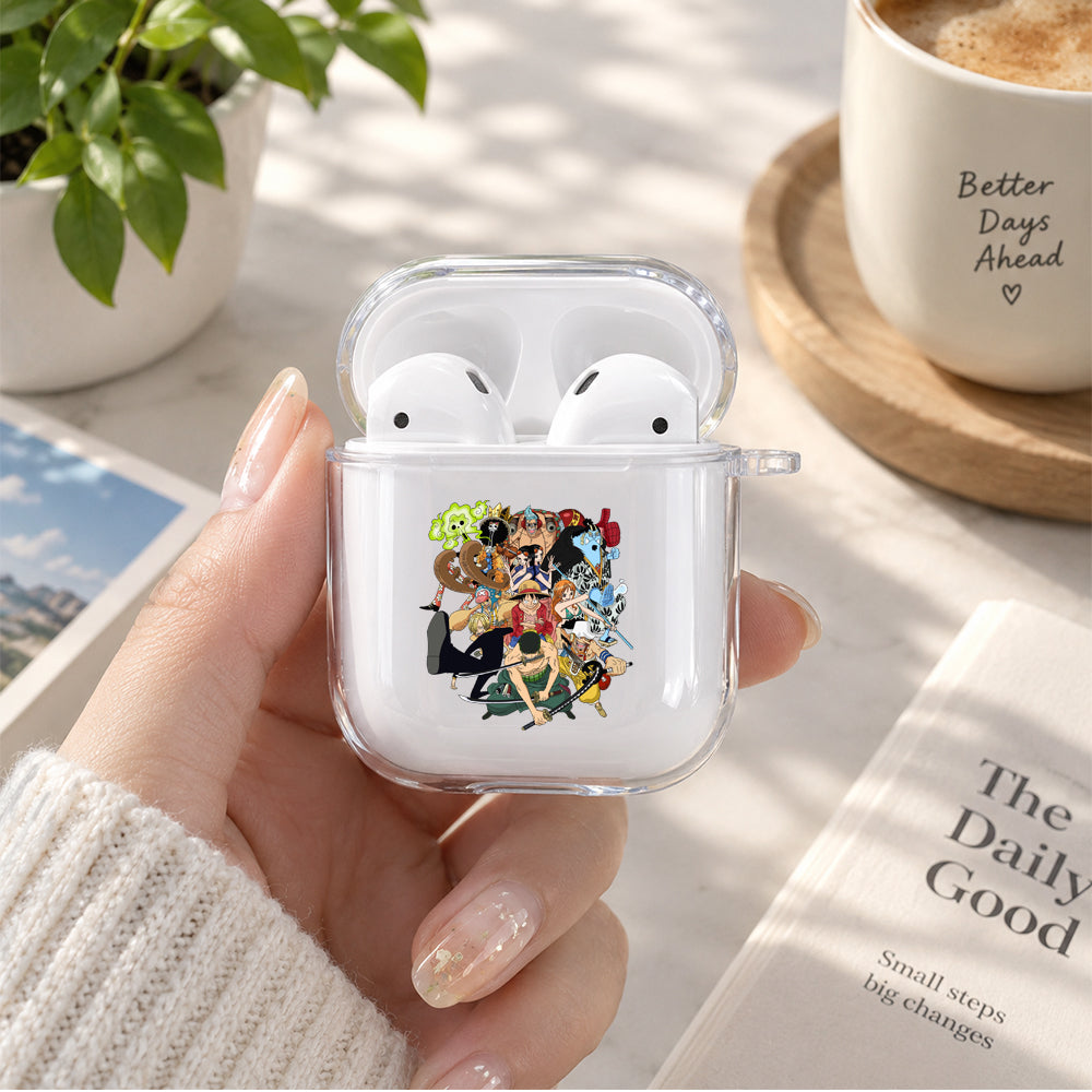 One Piece Mugiwara Pirates Crew Protective Clear Case Cover For Apple Airpods | Soft Silicone AirPods 1 / 2 Case | Protective Cover