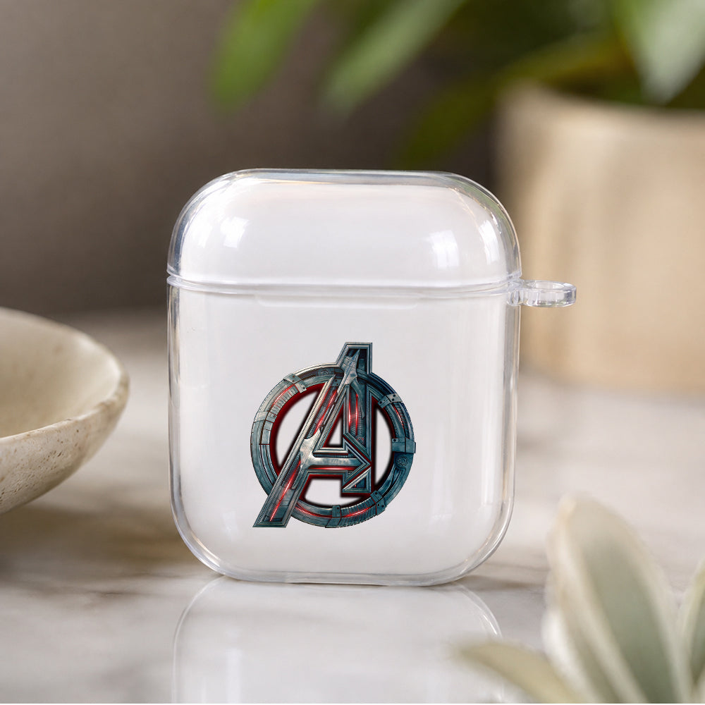 Avengers Logo Protective Clear Case Cover For Apple Airpods | Soft Silicone AirPods 1 / 2 Case | Protective Cover
