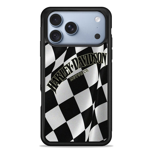 Harley Davidson Black White Flag iPhone 18 Pro Case - iPhone 18 Pro Silicone Case
