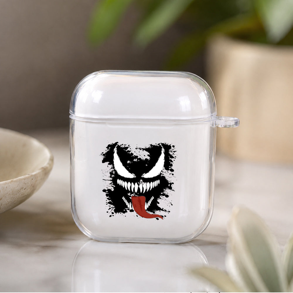 Venom Head Splash Slime Protective Clear Case Cover For Apple Airpods | Soft Silicone AirPods 1 / 2 Case | Protective Cover
