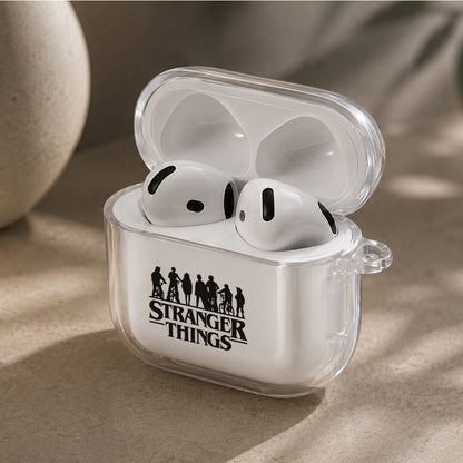 Stranger Things Silhouette Protective Apple Airpods 4 Clear Case - Durable Clear Protection
