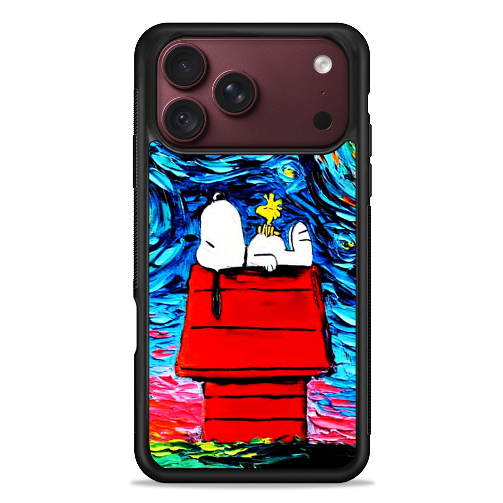 Snoopy Under Starry Night iPhone 18 Pro Max Case – Slim Silicone Protective Cover