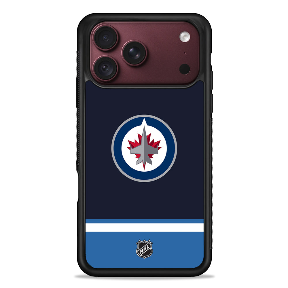 NHL Winnipeg Jets Navy iPhone 18 Pro Max Case – Slim Silicone Protective Cover