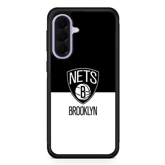 NBA Brooklyn Nets Black White Samsung Galaxy A37 Case | Samsung Galaxy A37 Rubber Protective Case