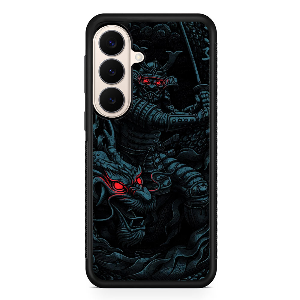 Samurai and Dragon Samsung Galaxy S26 Case | Durable Protective Rubber Cover