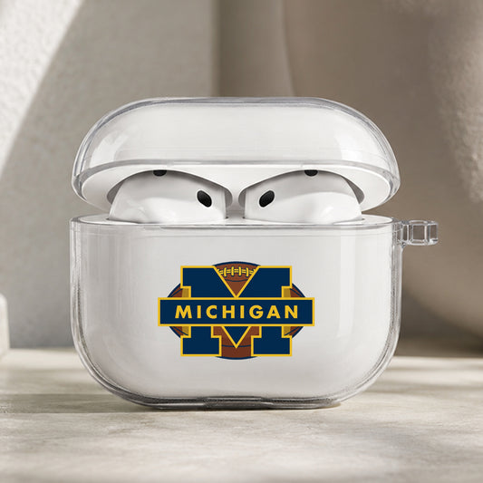 Michigan Wolverines Go Blue Protective Apple AirPods Pro 3 Clear Case | Shockproof Cover