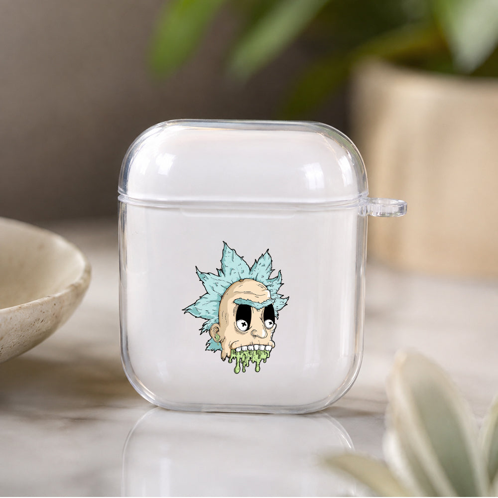 Rick Kaws Crazy Face Protective Clear Case Cover For Apple Airpods | Soft Silicone AirPods 1 / 2 Case | Protective Cover
