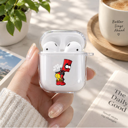 Bart Deadpool Costume Protective Clear Case Cover For Apple Airpods | Soft Silicone AirPods 1 / 2 Case | Protective Cover