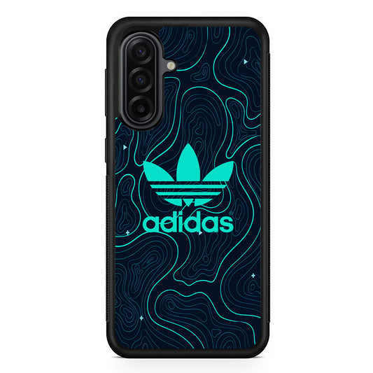 Adidas Glowing Blue Contour Samsung Galaxy A17 Case | Durable Rubber Samsung Galaxy A17 Phone Case