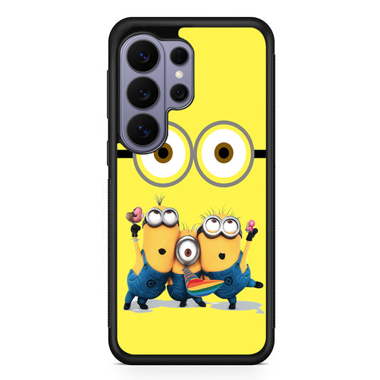 Eyes and Three Minions Samsung Galaxy S26 Ultra Case | Protective Rubber Cover