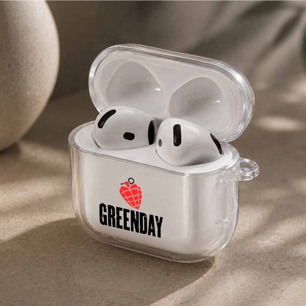 Green Day Heart Symbol Protective Apple Airpods 4 Clear Case - Durable Clear Protection