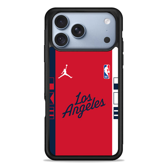 NBA LA Clippers Red Jordan iPhone 18 Pro Case - iPhone 18 Pro Silicone Case