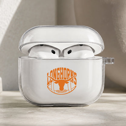 Texas Longhorns Burnt Orange Protective Apple AirPods Pro 3 Clear Case | Shockproof Cover