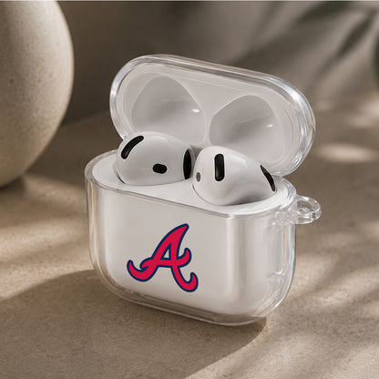 MLB Atlanta Braves Logo Protective Apple Airpods 4 Clear Case - Durable Clear Protection