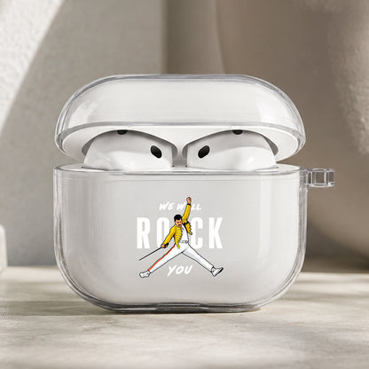 Freddie Mercury Iconic Jumpman Protective Apple AirPods Pro 3 Clear Case | Shockproof Cover