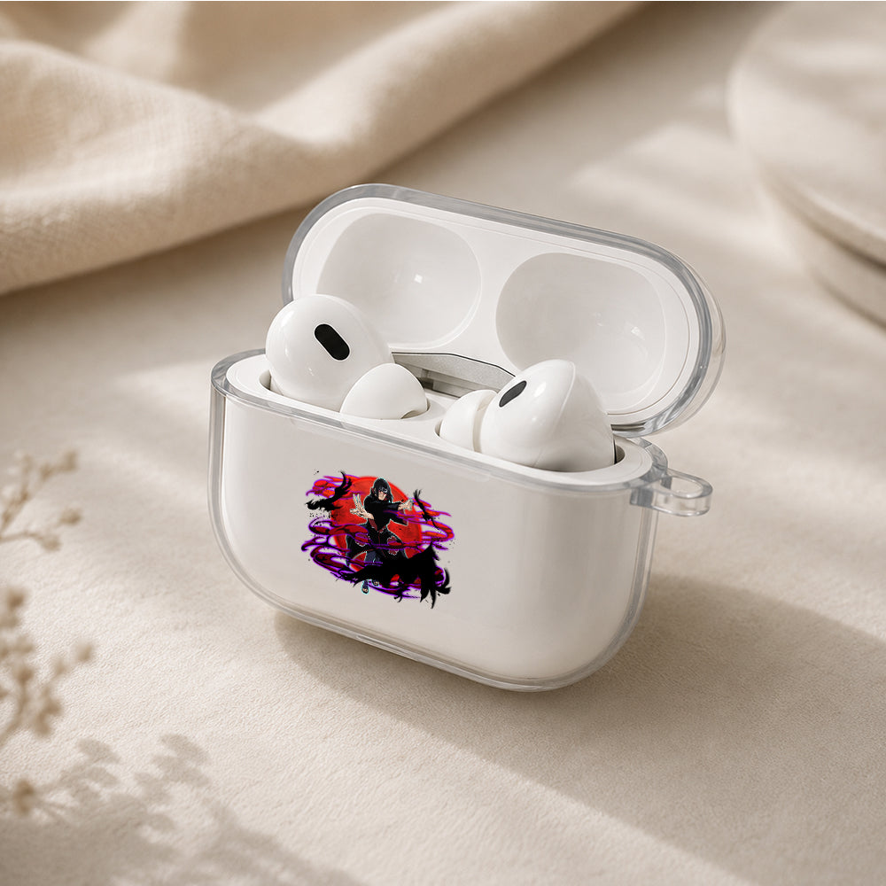Itachi Genjutsu Crow Protective Apple AirPods Pro 3 Clear Case | Shockproof Cover