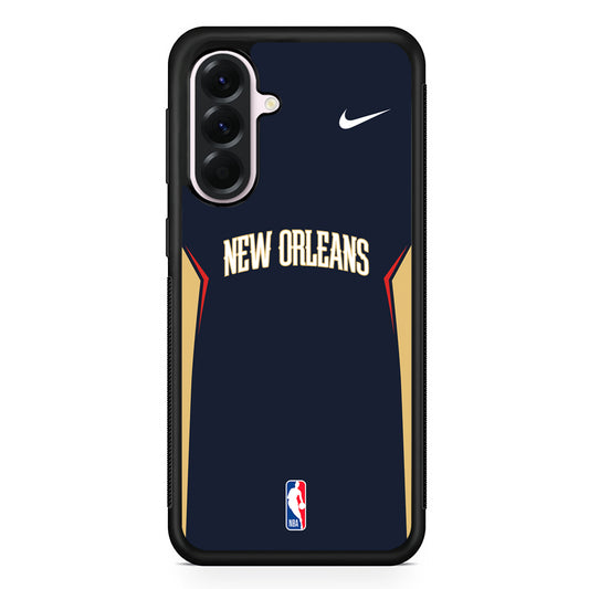 NBA New Orleans Pelicans Navy Nike Samsung Galaxy A56 Case | Samsung Galaxy A56 Protective Rubber Case