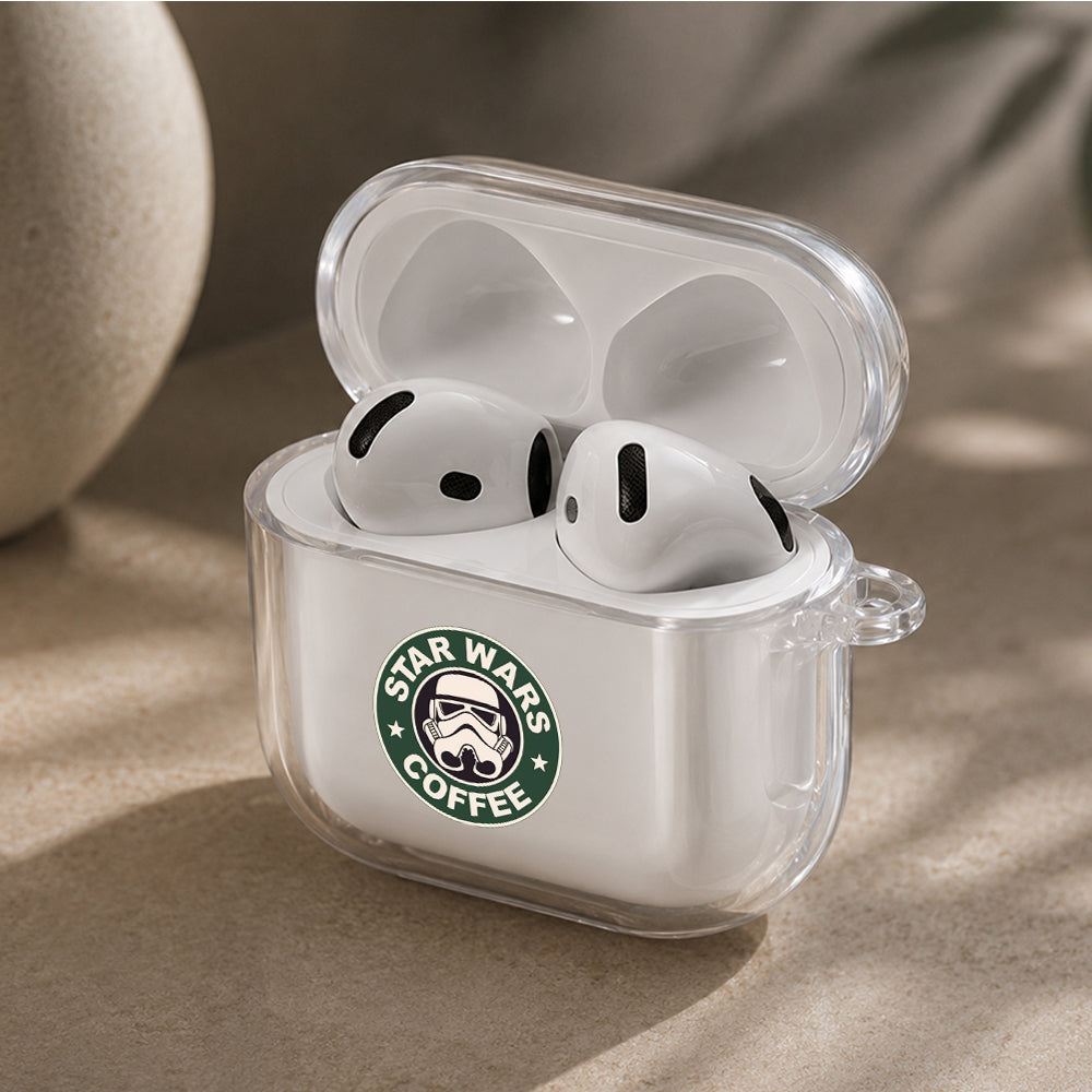 Stormtrooper Coffee Protective Apple Airpods 4 Clear Case - Durable Clear Protection