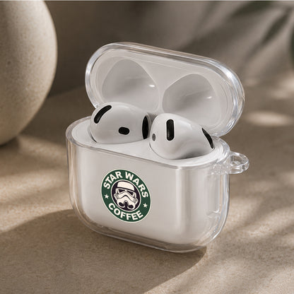 Stormtrooper Coffee Protective Apple Airpods 4 Clear Case - Durable Clear Protection