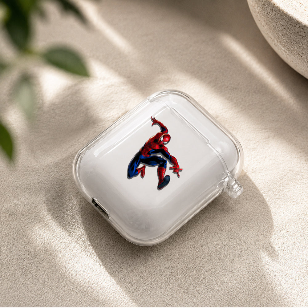 Spiderman Jump Style Protective Clear Case Cover For Apple Airpods | Soft Silicone AirPods 1 / 2 Case | Protective Cover