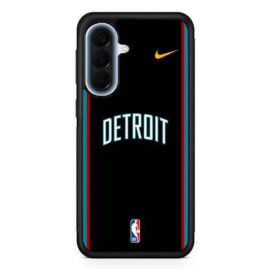 NBA Detroit Pistons Black Nike Samsung Galaxy A57 Case | Slim Samsung Galaxy A57 Protective Case