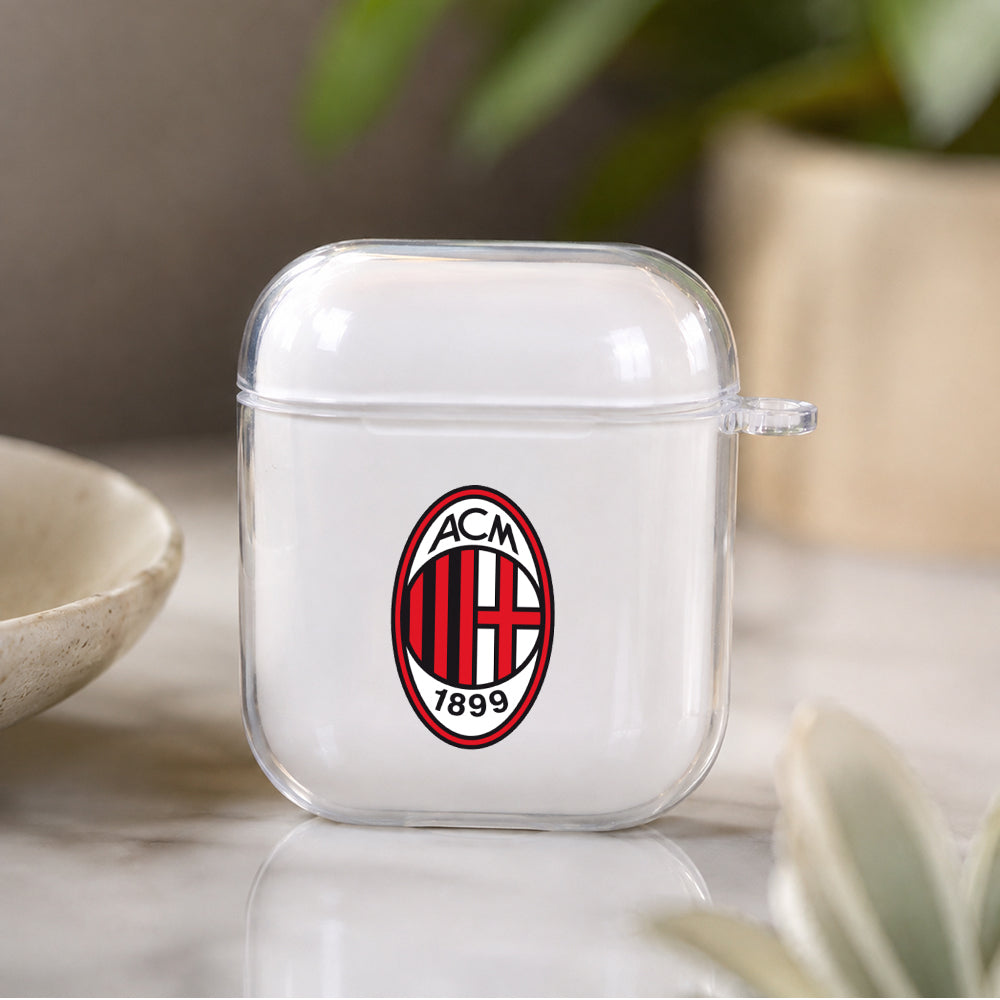 AC Milan 1899 Logo Protective Clear Case Cover For Apple Airpods | Soft Silicone AirPods 1 / 2 Case | Protective Cover