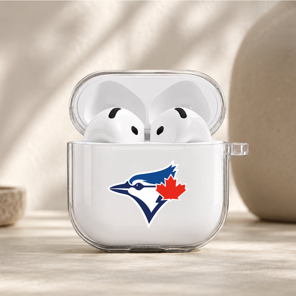 MLB Toronto Blue Jays Logo Protective Apple Airpods 4 Clear Case - Durable Clear Protection