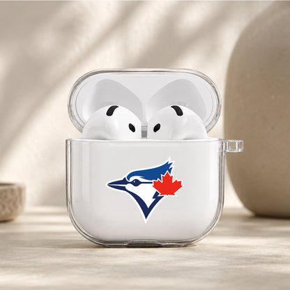 MLB Toronto Blue Jays Logo Protective Apple Airpods 4 Clear Case - Durable Clear Protection
