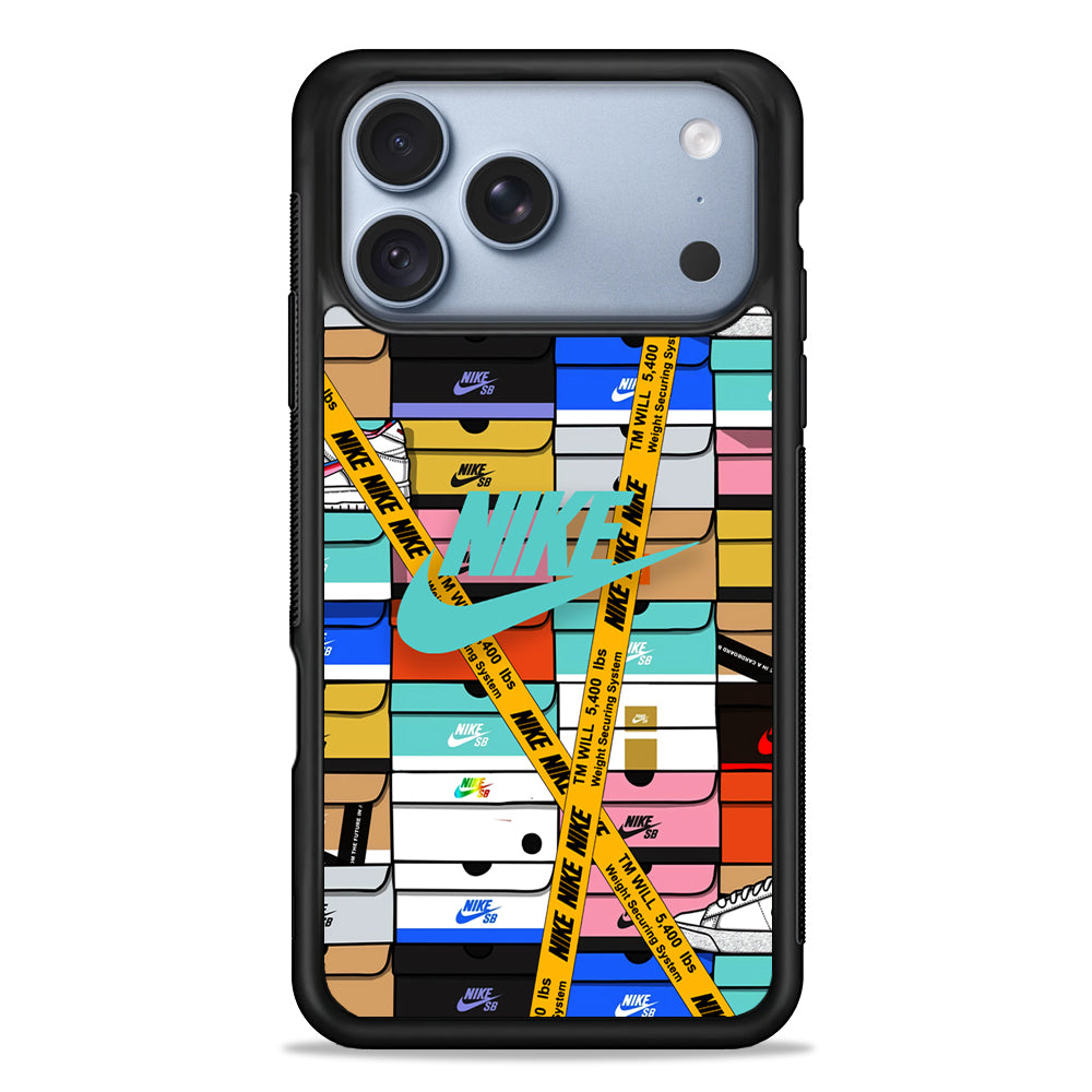 Nike Box Shoes Collage iPhone 18 Pro Case - iPhone 18 Pro Silicone Case
