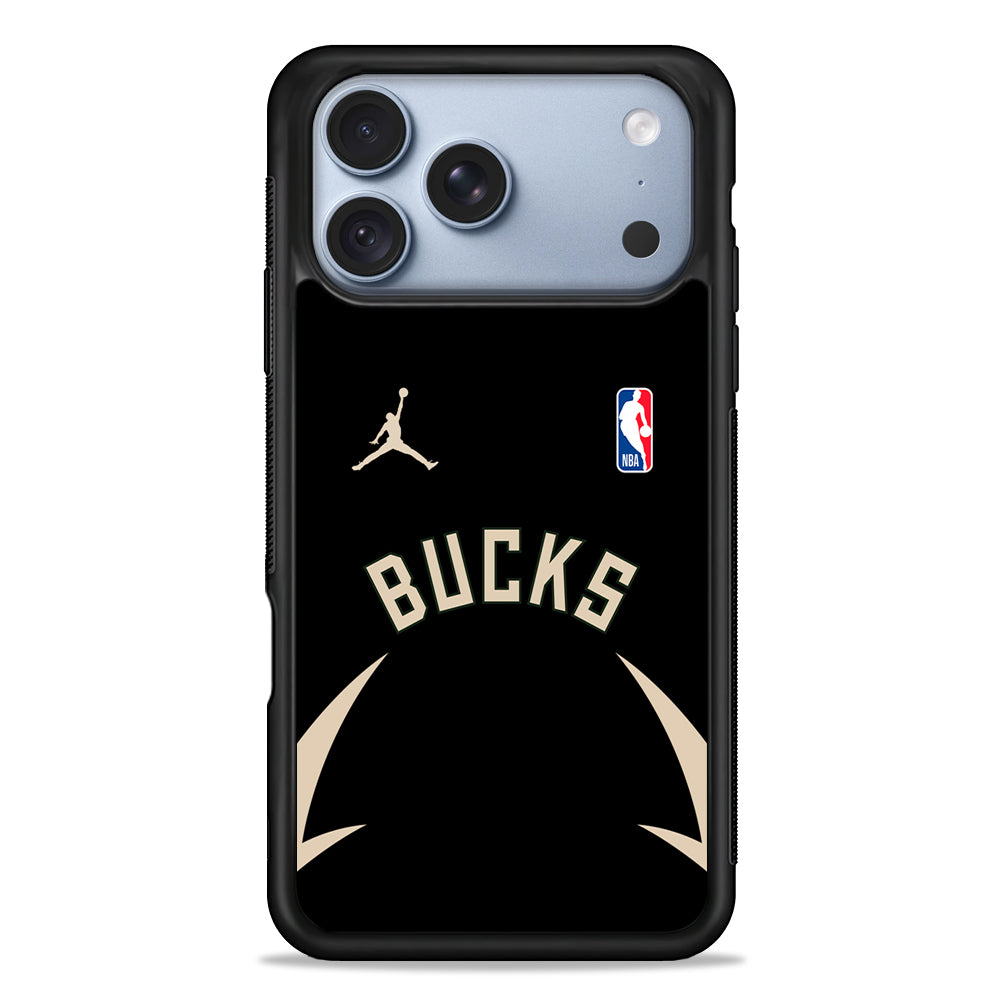 NBA Milwaukee Bucks Black Jordan iPhone 18 Pro Case - iPhone 18 Pro Silicone Case