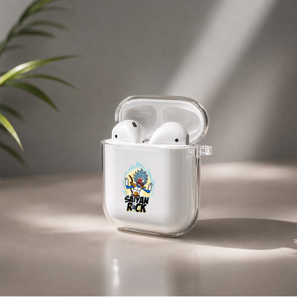 Saiyan Rick Protective Clear Case Cover For Apple Airpods | Soft Silicone AirPods 1 / 2 Case | Protective Cover