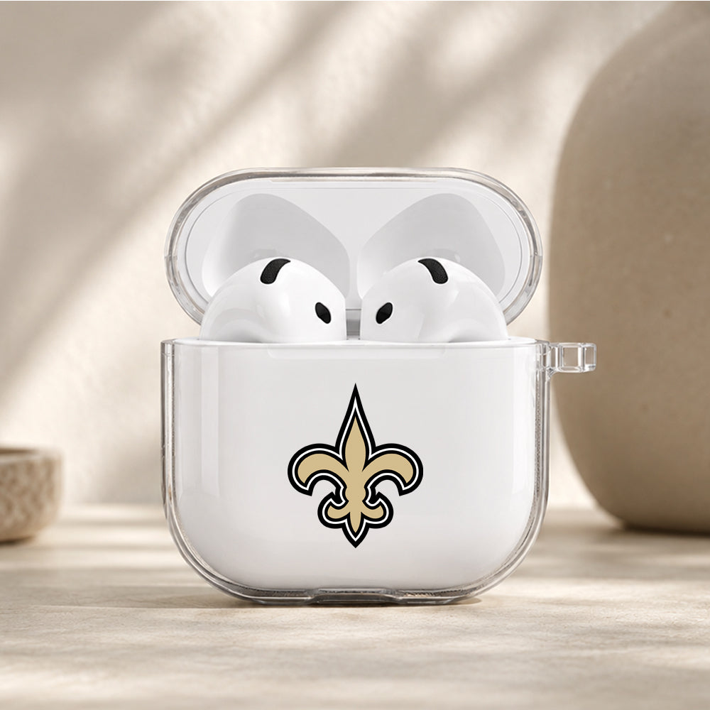 NFL New Orleans Saints Logo Protective Apple Airpods 4 Clear Case - Durable Clear Protection