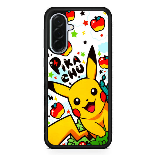 Cute Pikachu and Apple Samsung Galaxy A36 Case | Durable Samsung Galaxy A36 Protective Case