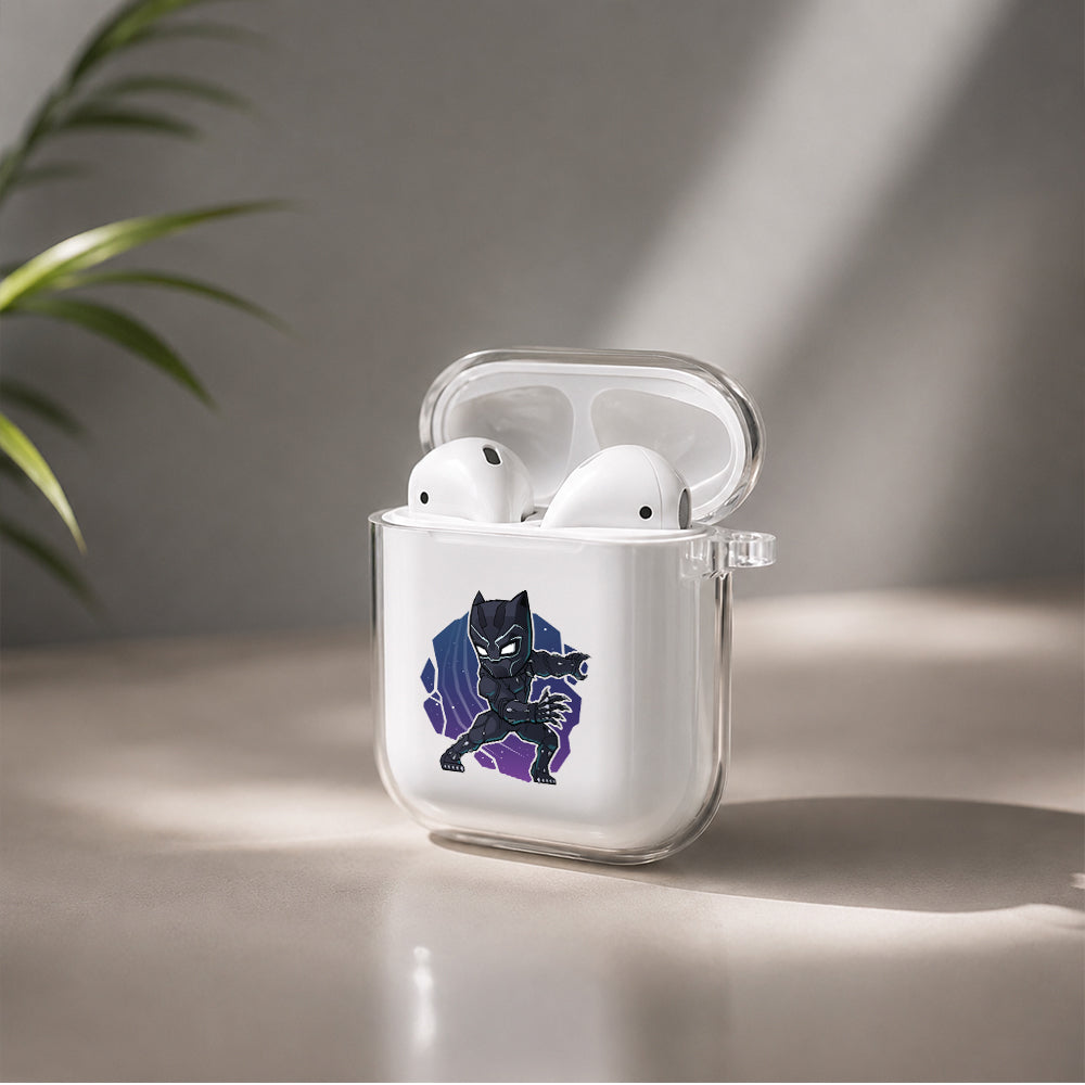 Black Phanter Cute Cartoon Protective Clear Case Cover For Apple Airpods | Soft Silicone AirPods 1 / 2 Case | Protective Cover