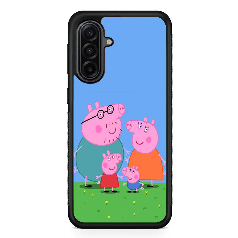 Peppa Pig Family Cartoon Samsung Galaxy A17 Case | Durable Rubber Samsung Galaxy A17 Phone Case