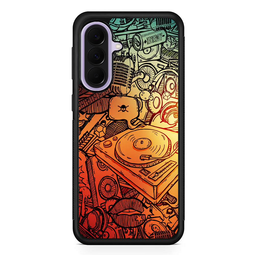 Music Graffiti Art Samsung Galaxy A37 Case | Samsung Galaxy A37 Rubber Protective Case
