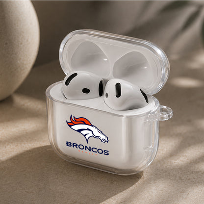 NFL Denver Broncos Logo Protective Apple Airpods 4 Clear Case - Durable Clear Protection