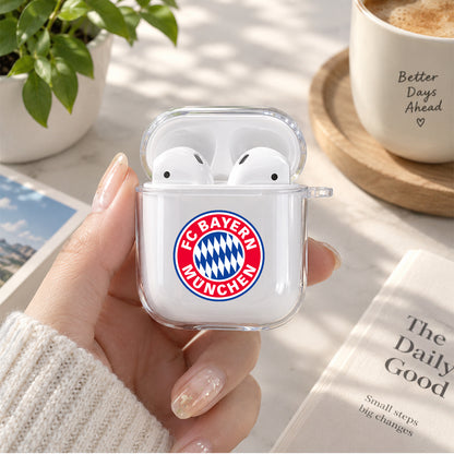 Bayern Munich Logo Protective Clear Case Cover For Apple Airpods | Soft Silicone AirPods 1 / 2 Case | Protective Cover