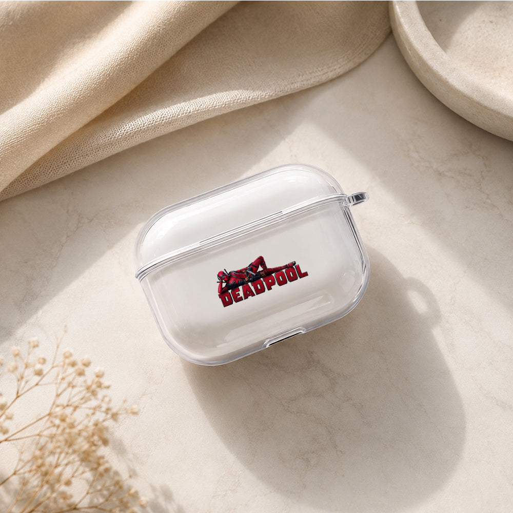 Deadpool Chilling in Style Protective Apple AirPods Pro 3 Clear Case | Shockproof Cover