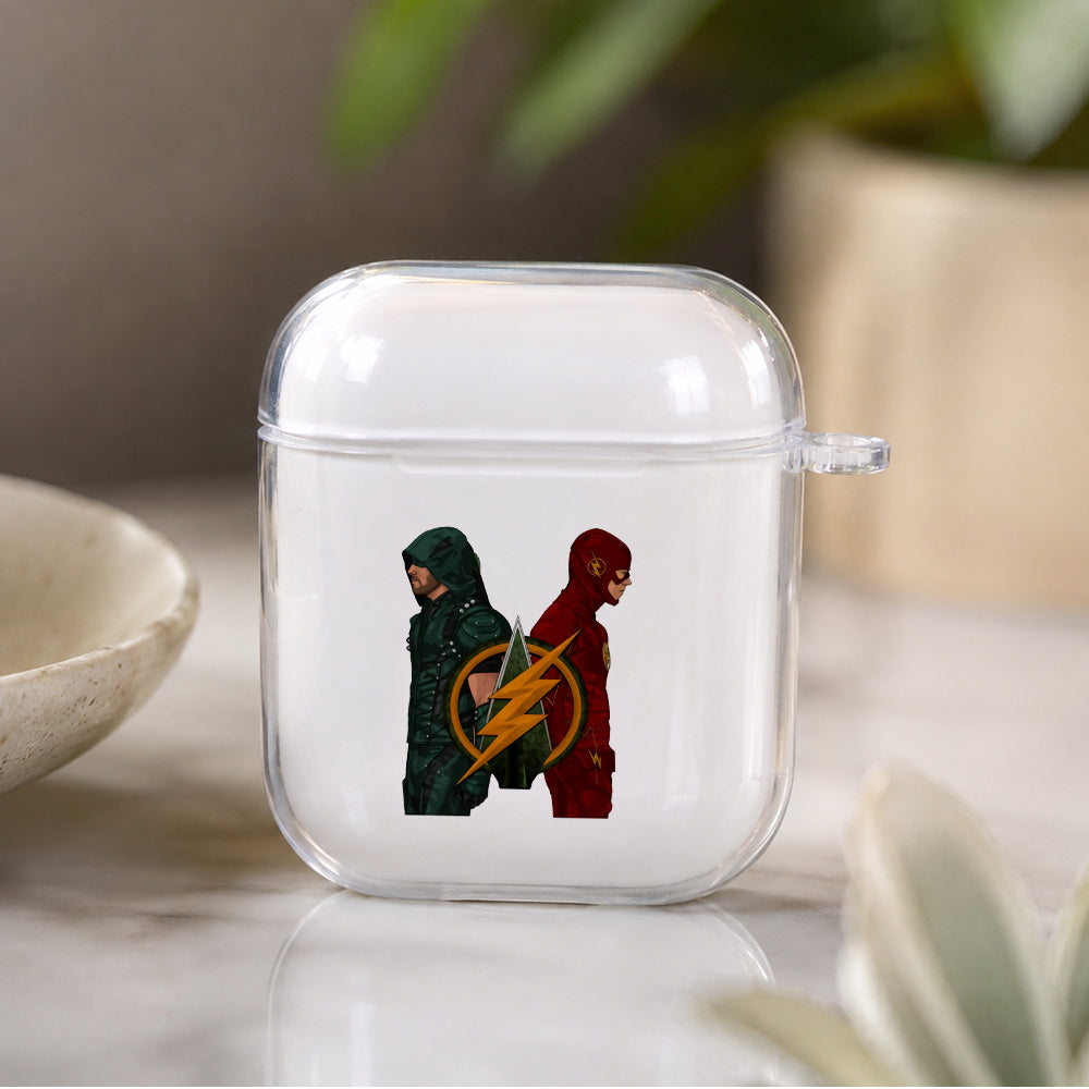 Arrow and The Flash Protective Clear Case Cover For Apple Airpods | Soft Silicone AirPods 1 / 2 Case | Protective Cover