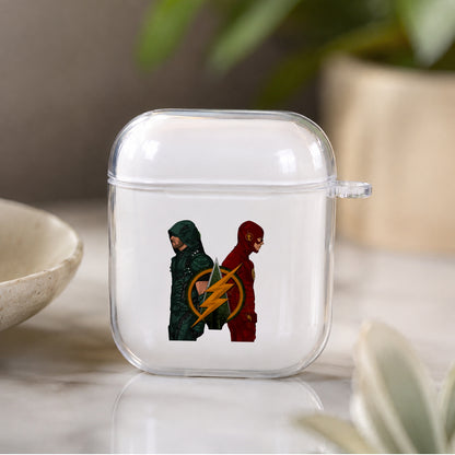 Arrow and The Flash Protective Clear Case Cover For Apple Airpods | Soft Silicone AirPods 1 / 2 Case | Protective Cover