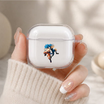 Goku and Vegeta Blue Protective Apple Airpods 4 Clear Case - Durable Clear Protection