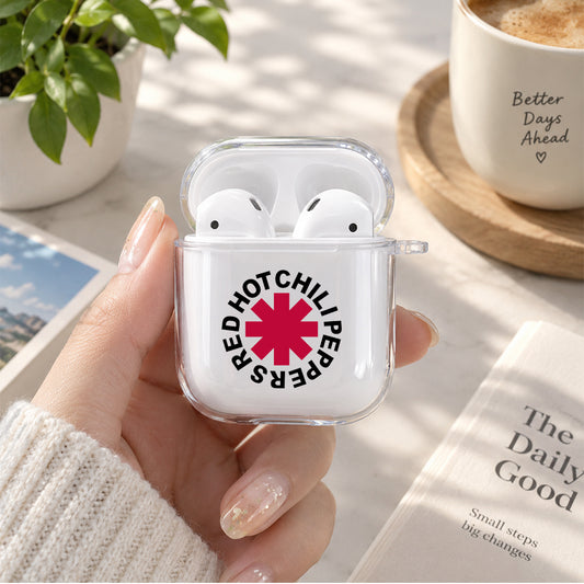 Hot Chili Peppers Iconic Protective Clear Case Cover For Apple Airpods | Soft Silicone AirPods 1 / 2 Case | Protective Cover