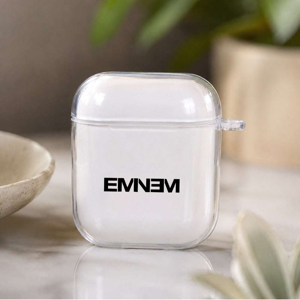 Eminem Logo Protective Clear Case Cover For Apple Airpods | Soft Silicone AirPods 1 / 2 Case | Protective Cover