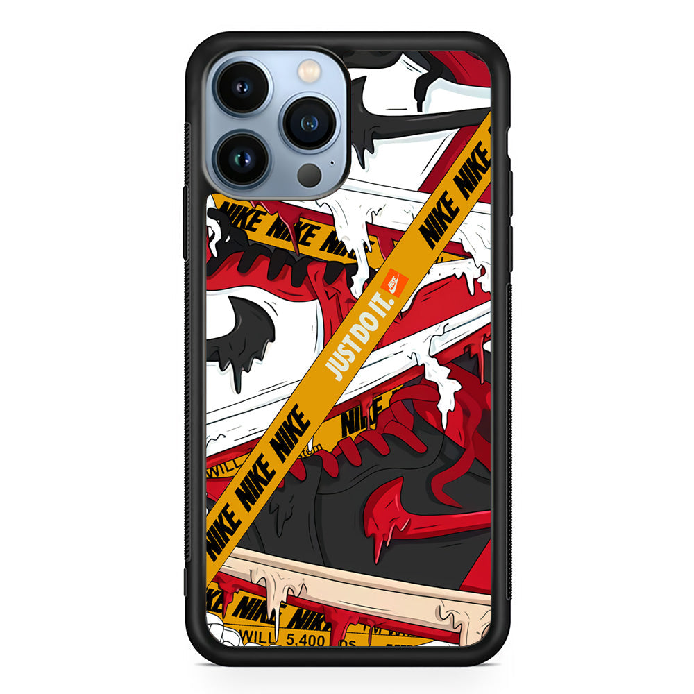 Nike Melt and Drip iPhone 15 Pro Max Case-Mobile Phone Case-Rubber Black (2D Case)-Altracase