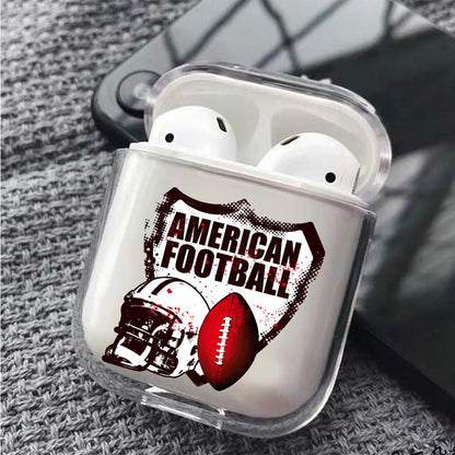 American Football  Hard Plastic Protective Clear Case Cover For Apple Airpods