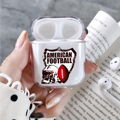 American Football  Hard Plastic Protective Clear Case Cover For Apple Airpods