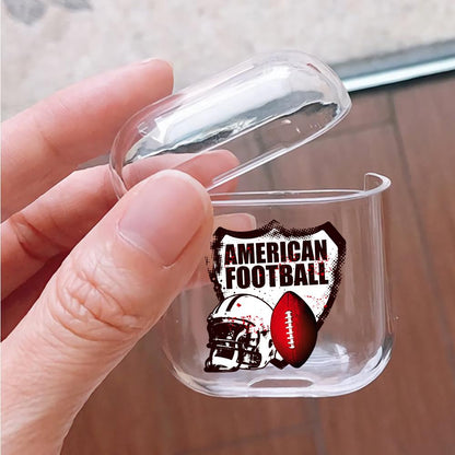 American Football  Hard Plastic Protective Clear Case Cover For Apple Airpods